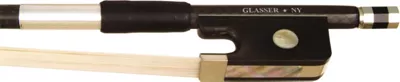 Glasser Cello Bow Braided Carbon Fiber, Fully Lined Ebony Frog, Nickel Wire Grip & Tip - 4/4 Round 4/4 Size 3 Glasser Cello Bow Braided Carbon Fiber, Fully Lined Ebony Frog, Nickel Wire Grip & Tip - 4/4 Round 4/4 Size
