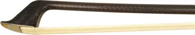 Glasser Cello Bow Braided Carbon Fiber, Fully Lined Ebony Frog, Nickel Wire Grip & Tip - 4/4 Round 4/4 Size 4 Glasser Cello Bow Braided Carbon Fiber, Fully Lined Ebony Frog, Nickel Wire Grip & Tip - 4/4 Round 4/4 Size - Image 2