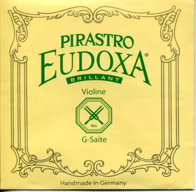 Pirastro Eudoxa Violin Strings G, Silv/Gut, 16 1/4 Gauge 4/4 Size 3 Pirastro Eudoxa Violin Strings G, Silv/Gut, 16 1/4 Gauge 4/4 Size