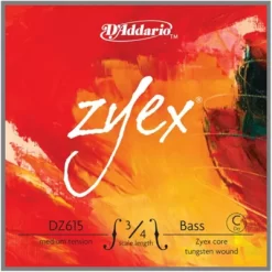 D'Addario Zyex Series Double Bass Low C (Extended E) String 3/4 Size Medium