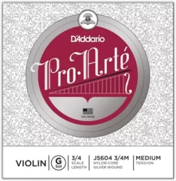 D'Addario Pro-Arte Series Violin G String 3/4 Size