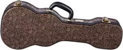 Luna Guitars Tooled Leather Concert Ukulele Hard Case Brown