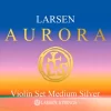 Larsen Strings Aurora Violin String Set 4/4 Size Silver D, Medium Gauge, Ball End