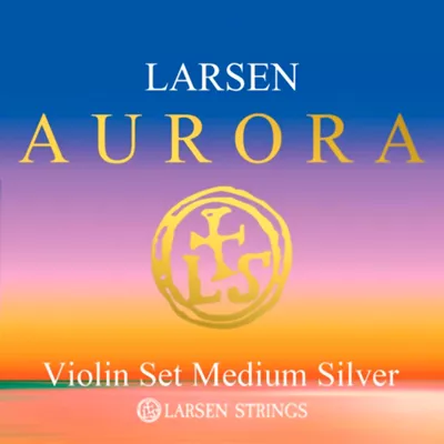 Larsen Strings Aurora Violin String Set 4/4 Size Silver D, Medium Gauge, Ball End 3 Larsen Strings Aurora Violin String Set 4/4 Size Silver D, Medium Gauge, Ball End