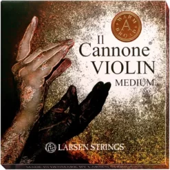 Larsen Strings Il Cannone Violin String Set With Warm And Broad A String 4/4 Size Medium Gauge Warm A, Ball End