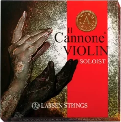 Larsen Strings Il Cannone Soloist Violin String Set With Warm And Broad A String 4/4 Size Medium Gauge, Ball End