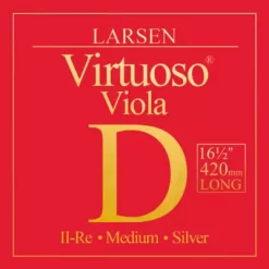 Larsen Strings Virtuoso Extra-Long Viola D String 16-1/2+ In., Medium Aluminum, Ball End