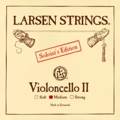 Larsen Strings Soloist Edition Cello D String 4/4 Size, Medium Steel, Ball End
