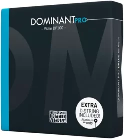 Thomastik Dominant Pro Violin String Set With Aluminum And Silver D Strings 4/4 Size, Medium