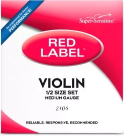 Super Sensitive Red Label Series Violin String Set 1/2 Size, Medium
