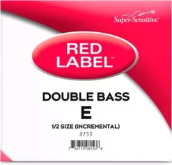 Super Sensitive Red Label Series Double Bass E String 1/2 Size, Medium