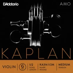 D'Addario Kaplan Amo Series Violin G String 1/2 Size, Medium